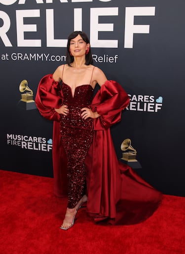 Quigley Goode posa en la alfombra roja de los Grammys 2025 en ell Crypto.com Arena situado en la ciudad de Los Ángeles, en California.