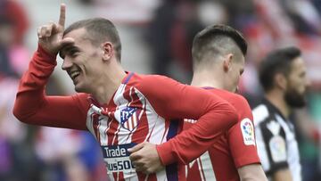 Griezmann, celebrando un gol con el Atlético.