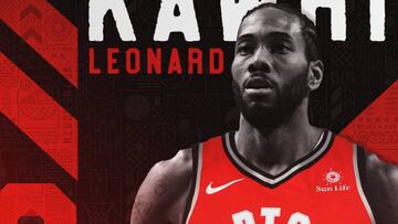 Kawhi Leonard, con la camiseta de los Toronto Raptors.