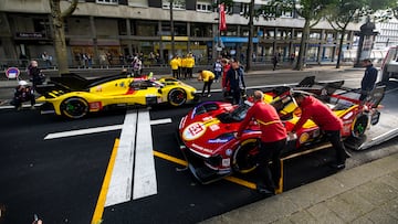 51 PIER GUIDI Alessandro (ita), CALADO James (gbr), GIOVINAZZI Antonio (ita), Ferrari AF Corse, Ferrari 499P, #51, Hypercar, ambiance during the Scrutineering of the 24 Hours of Le Mans 2025, 4th round of the 2025 FIA World Endurance Championship, from June 6 to 7, 2025 on the Place de la République in Le Mans, France - Photo Julien Delfosse / DPPI
