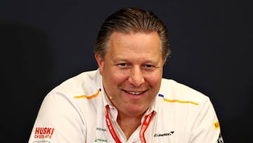 MONTE-CARLO, MONACO - MAY 23: McLaren Chief Executive Officer Zak Brown talks in the Team Principals Press Conference during practice for the F1 Grand Prix of Monaco at Circuit de Monaco on May 23, 2019 in Monte-Carlo, Monaco. (Photo by Mark Thompson/Getty Images)