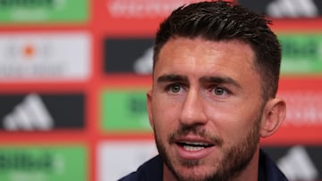 Aymeric Laporte, en rueda de prensa.