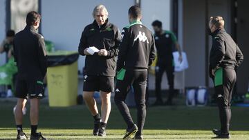 Pellegrini, en un entrenamiento.