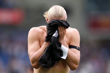 Erling Haaland tras la derrota del Manchester City frente al Brighton & Hove Albion.