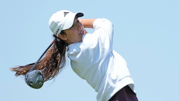 ERIN, WISCONSIN - MAY 31: Julia Lopez Ramirez plays her shot from the eighth tee during the third round of the U.S. Women's Open presented by Ally 2025 at Erin Hills Golf Course on May 31, 2025 in Erin, Wisconsin. Patrick McDermott/Getty Images/AFP (Photo by Patrick McDermott / GETTY IMAGES NORTH AMERICA / Getty Images via AFP)