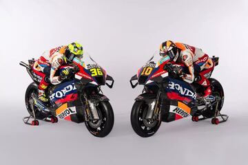 Joan Mir y Luca Marini durante la presentación de la nueva Repsol Honda Team.