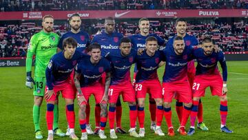El once del Atlético ante el Granada.