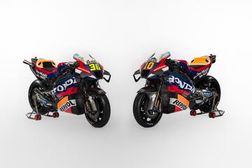 Primeras imágenes de la RC213V de Repsol Honda MotoGP 2024 las cuales serán pilotadas por Joan Mir y Luca Marini.