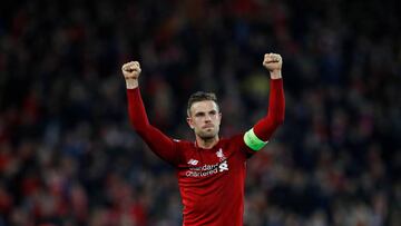 Soccer Football - Champions League Semi Final Second Leg - Liverpool v FC Barcelona - Anfield, Liverpool, Britain - May 7, 2019 Liverpool's Jordan Henderson celebrates after the match REUTERS/Phil Noble