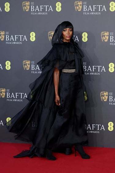 Naomi Campbell durante la alfombra roja de los Premios BAFTA 2024 celebrados en el Royal Festival Hall del Southbank Centre de Londres. 