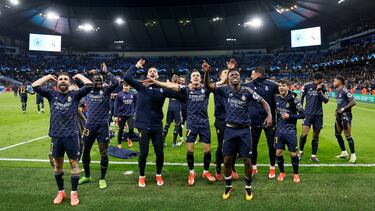 17/04/24 PARTIDO VUELTA CUARTOS CHAMPIONS LEAGUE
MANCHESTER CITY - REAL MADRID
TANDA DE PENALTIS
ALEGRIA FIN DE PARTIDO
DANI CARVAJAL FERLAND MENDY JOSELU LUCAS VAZQUEZ VINICIUS JR KEPA ARRIZABALAGA BRAHIM DIAZ JUDE BELLINGHAM RODRYGO GOES