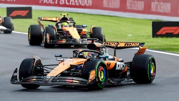 El equipo McLaren en el GP de Bélgica 2025