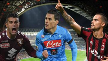 Falqué, Callejón y Suso, jugadores españoles que militan en la Serie A.