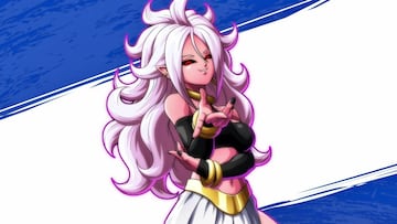 Androide 21 en su ilustración oficial de Dragon Ball FighterZ, de donde es natural.