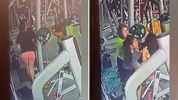 Una cámara de seguridad capta una pelea de dos mujeres en un gimnasio: la secuencia es surrealista