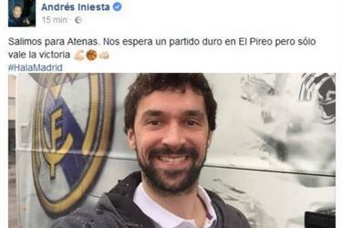 Iniesta bromea sobre su falso viaje con el Madrid de basket