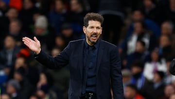 Simeone, durante el Real Madrid-Atlético de Copa.