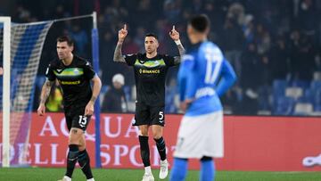 Matias Vecino of SS Lazio during the Serie A match between SSC Napoli and SS Lazio at Stadio Diego Armando Maradona on March 03, 2023 in Naples, Italy (Photo by Giuseppe Maffia/NurPhoto via Getty Images)