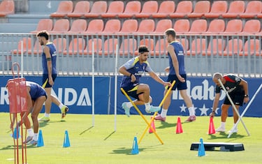 Cardoso durante el entrenamiento. 