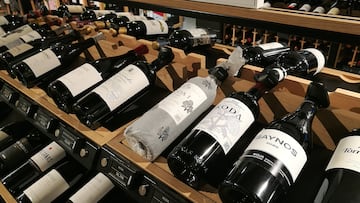 MADRID, SPAIN - DECEMBER 8: Bottles of Rioja wine for sale at the Gourmet Club of El Corte Inglés on December 8, 2024 in Madrid, Spain. (Photo by Cristina Arias/Cover/Getty Images) VINO