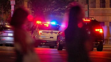 A Metropolitan police vehicle is parked near 14th Street SW and Independence Avenue SW, after U.S. President Donald Trump ordered an increased federal security presence due to crime rates in Washington, D.C., U.S., August 8, 2025. REUTERS/Ken Cedeno