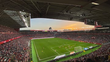 02-08-25. IMAGEN DEL ESTADIO EL MOLINÓN DURANTE UN PARTIDO.