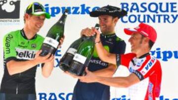 Alejandro Valverde compartió podio el año pasado con Bauke Mollema y Purito Rodríguez.