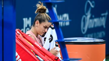 La tenista griega Maria Sakkari, durante su partido ante Danielle Collins en el WTA 1.000 de Canadá.