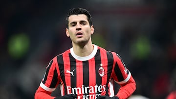 Álvaro Morata durante un partido de Serie A contra el Cagliari.
