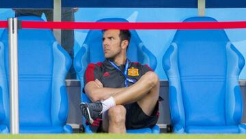 El exjugador Carlos Marchena, con la selección de España.