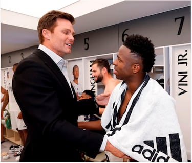 Brady, invitado VIP a la fiesta en el vestuario del Madrid