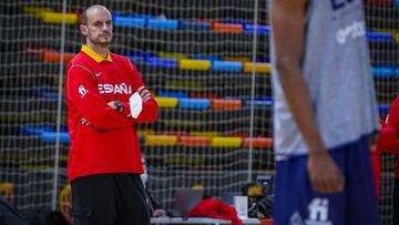 Carlos Jiménez, durante un entrenamiento de la Selección en Guadalajara.