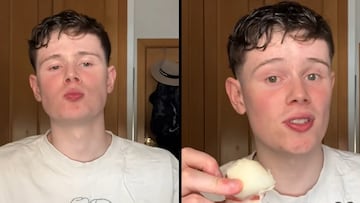Tiktoker probando melón con jamón