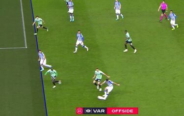 La polémica del Real-Betis: fuera de juego milimétrico, posible penalti...