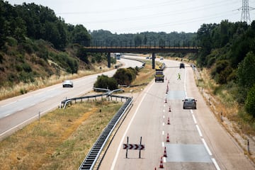 Vista del accidente de tráfico del jugador portugués del Liverpool, Diogo Jota, quien falleció en Zamora, España, el 3 de julio de 2025.