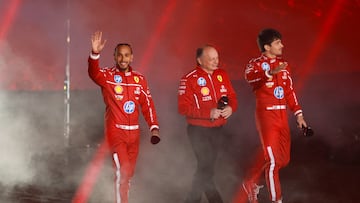 El video viral de Hamilton y Leclerc durante la presentación de la F1 2025