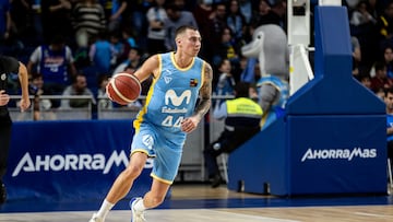 Tom Leimanis, base del Movistar Estudiantes, ante el Zunder Palencia.