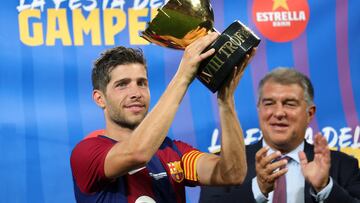 Sergi Roberto, con el Gamper-