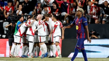31/08/2025 PARTIDO PRIMERA DIVISION
RAYO VALLECANO - BARCELONA
TRISTEZA LAMINE YAMAL
GOL 1-1 FRAN PEREZ