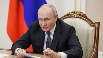 Russian President Vladimir Putin chairs a meeting on the draft of 2024 federal budget and the planning period of 2025 and 2026, via video link at the Kremlin in Moscow, Russia September 18, 2023. Sputnik/Mikhail Metzel/Pool via REUTERS ATTENTION EDITORS - THIS IMAGE WAS PROVIDED BY A THIRD PARTY.