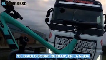 Una familia vive un terrorífico momento al ver que un camionero en Lugo les embiste