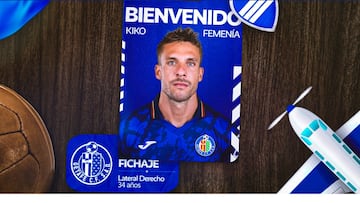El cartel que anuncia el fichaje de Kiko Femenía.