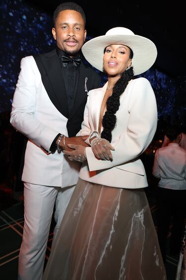 Nnamdi Asomugha y Kerry Washington durante la fiesta de la Gala del Met 2025, "Superfine: Sastrería de estilo negro", en el Museo Metropolitano de Arte de la ciudad de Nueva York.