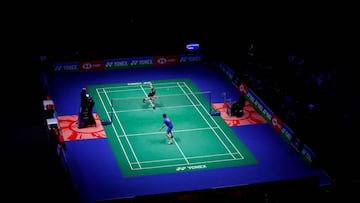 Un partido de bádminton disputado durante el All England Open.