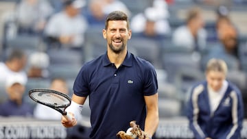 Novak Djokovic, en el estadio de los New York Yankees.