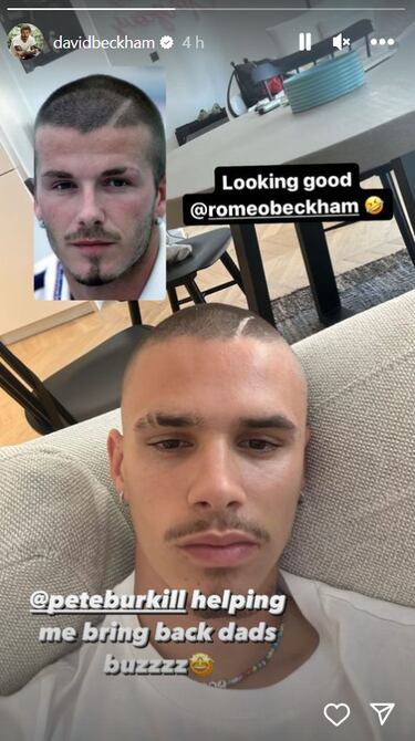 Romeo Beckham le copia a su padre uno de sus ‘looks’ más icónicos