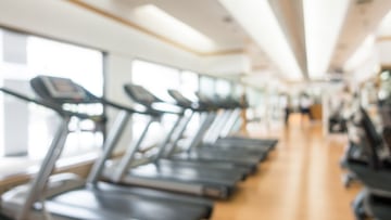 Abstract blur gym and fintess room interior for background