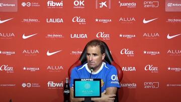Jagoba Arrasate, entrenador del Mallorca, en la rueda de prensa previa al partido de la segunda jornada de liga contra el Celta.