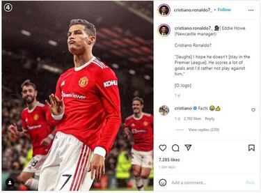 “Hechos”: la nueva reivindicación de Cristiano en Instagram
