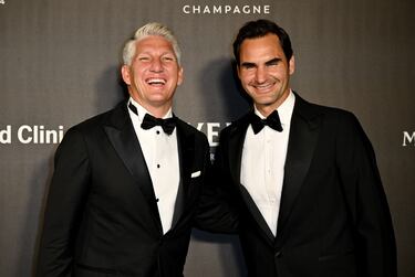 Roger Federer y Bastian Schweinsteiger durante la alfombra negra de la ceremonia inaugural de la Laver Cup celebrada en el Uber Arana de Berlin.